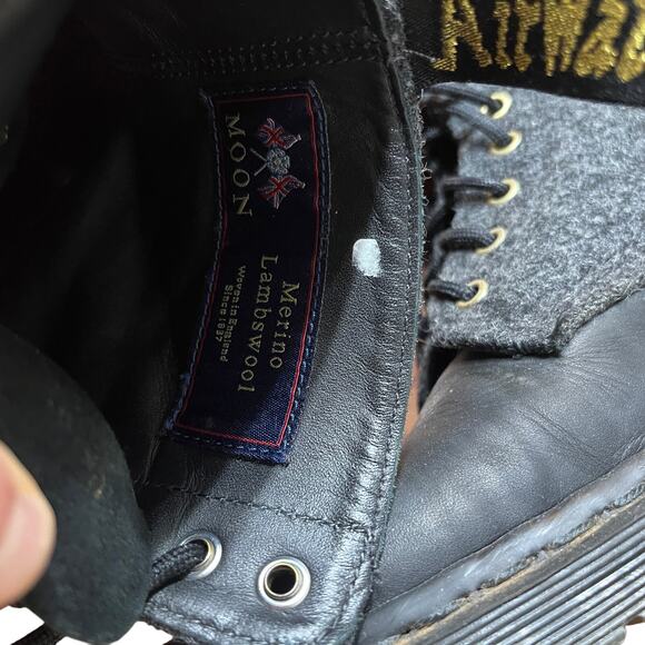 Dr Martens Women's Boots Leather Lace England 6 Derby Merino Wool Lambswool Moon - Picture 7 of 9